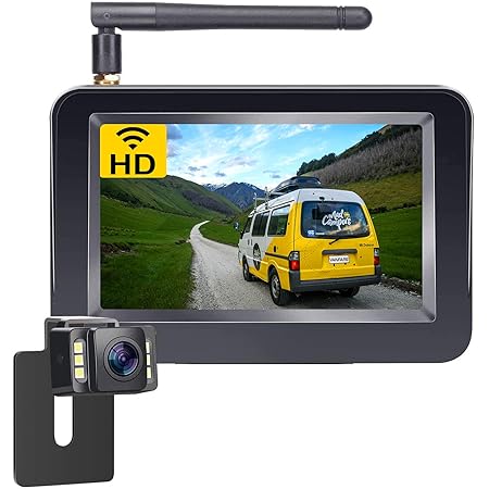 Amazon Cocar 無線7インチミラーバックモニターセット カード車載mp3 Mp4 Mp5プレーヤー バックカメラled暗視機能付き ナンバープレートに取り付け バックカメラ本体 バックカメラ本体 車 バイク