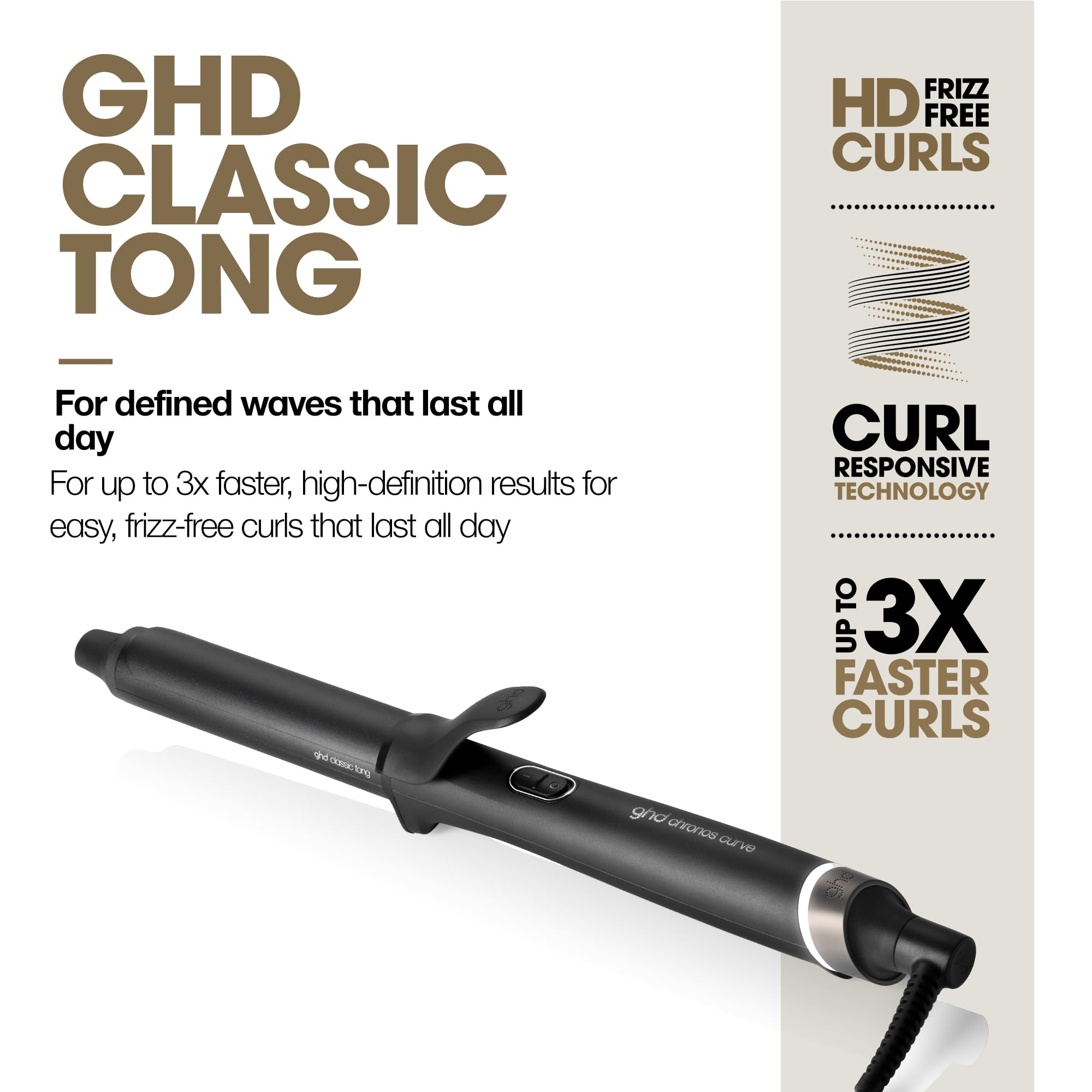 ghd New Chronos Curve Classic Tong- 26mm Hair Curler, Black - Image 3