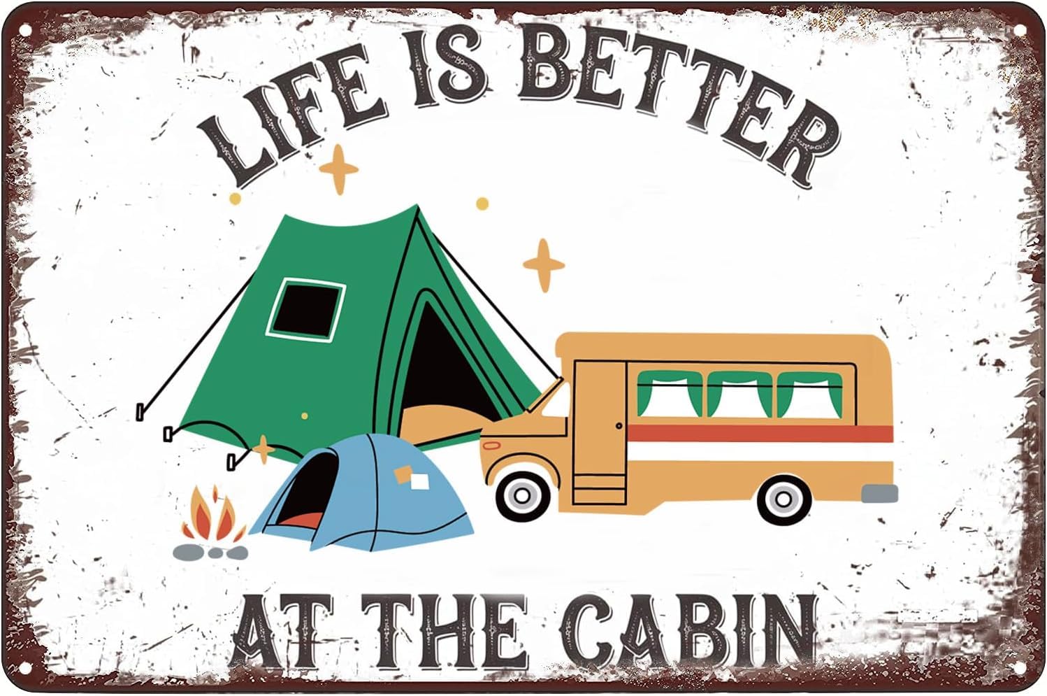 SMAZDFXX Life is Better at The Cabin Tin Sign Metal Cabin Decor Vintage for Bar Pub Poster Wall Decor Home Club 5.5"x8"