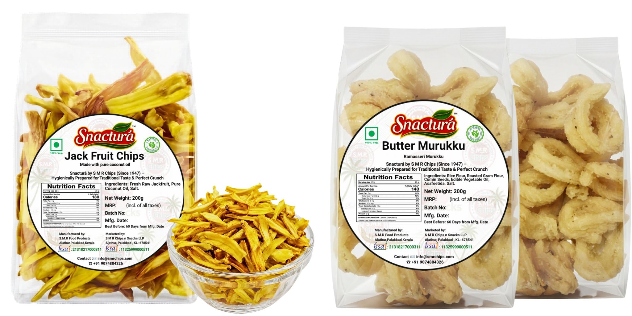 Snacturá Jackfruit Chips | Kerala Style Crispy Snack | 200g & Butter Murukku | Ramassery Murukku Snack | 200g Combo of 2-image-25