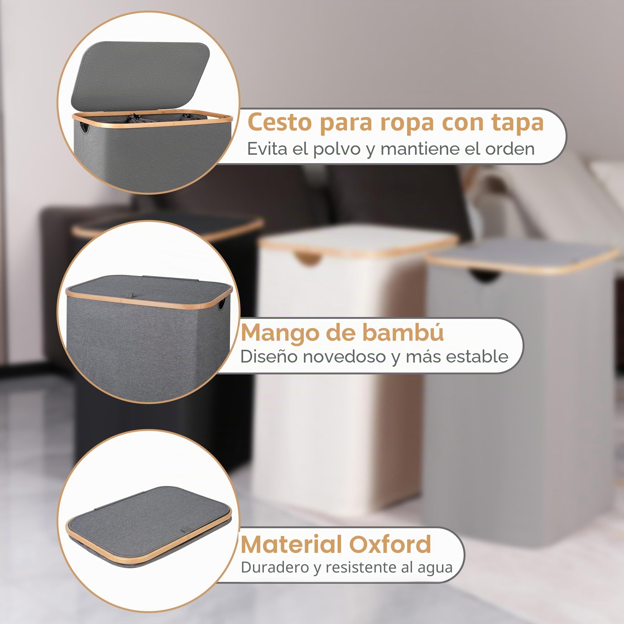 iEGrow Cesta de lavandería con 2 compartimentos de 150 L, cestas grandes para lavandería con bolsas interiores extraíbles y lavables, cesta de lavandería con tapa y asa para dormitorio, lavandería,