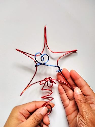 Miniatura 2 de Red & Blue 4th of July Tree Star Topper for Independence Theme Holiday Trees