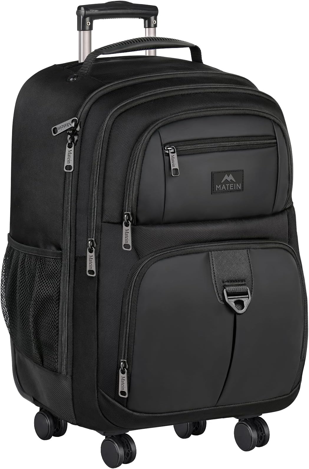 MATEIN 18 inch Roller Backpack, Extra Large Rolling Computer Bag with 4 Spinner Wheels, Sturdy Wheeled Carry On Backpack for Travel Work, Rolling Laptop Rucksack for Men Women