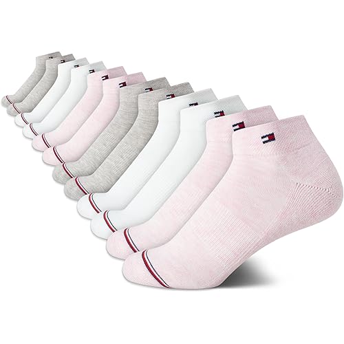 Tommy Hilfiger Womens Quarter Socks - 12 Pack Soft Cushioned Athletic Quarter Length Ankle Socks for Women (Sizes: 4-10)