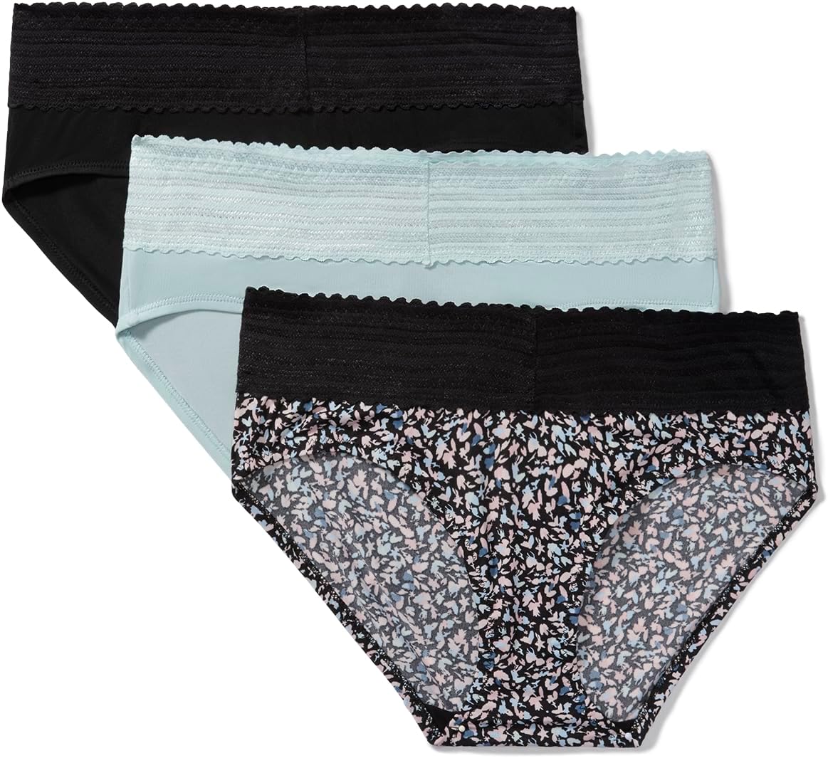 Warner's Women's Blissful Benefits Women's Dig-free Microfiber Lace Hipster 3-pack