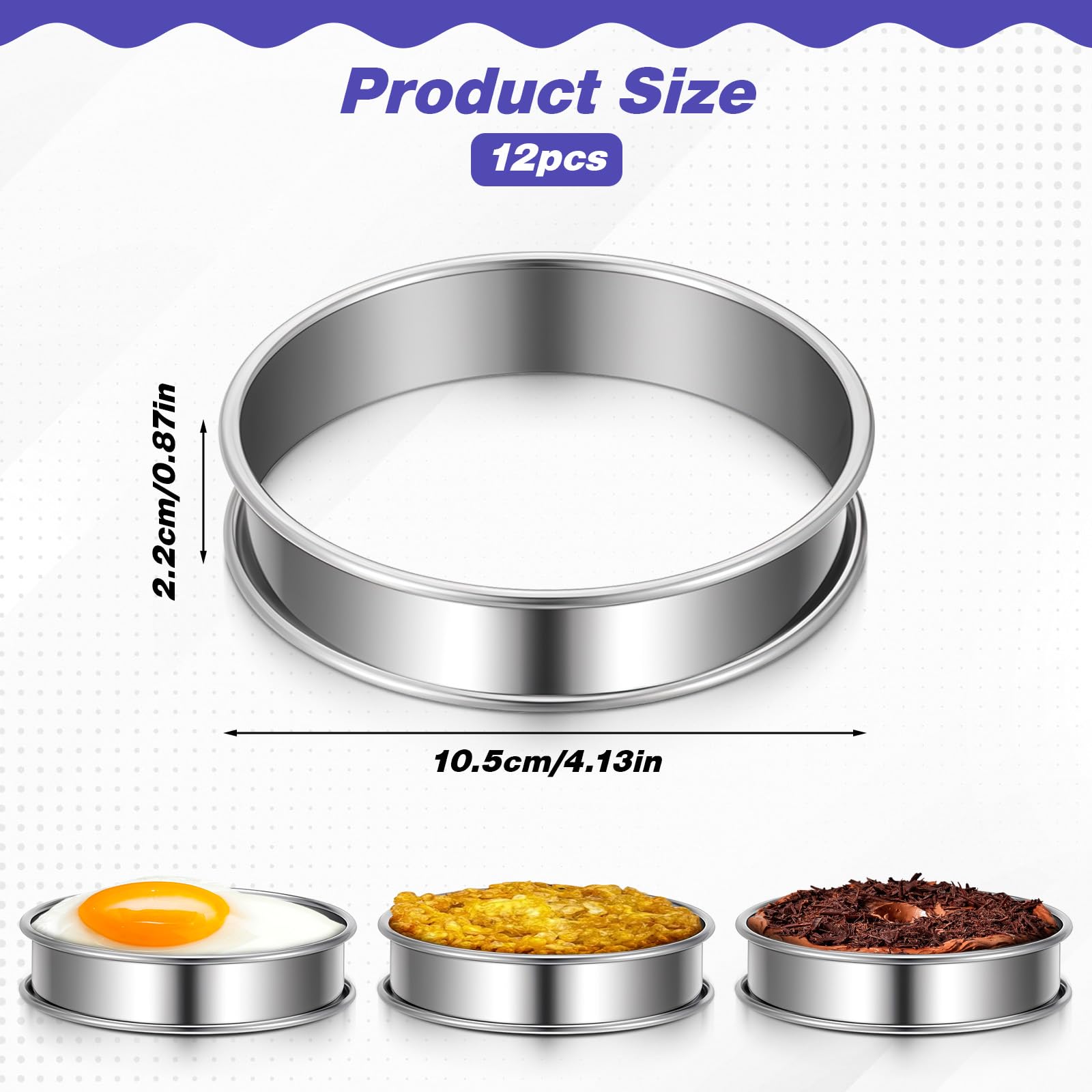 Stainless Steel Cookie Rings - 12 Pack -2