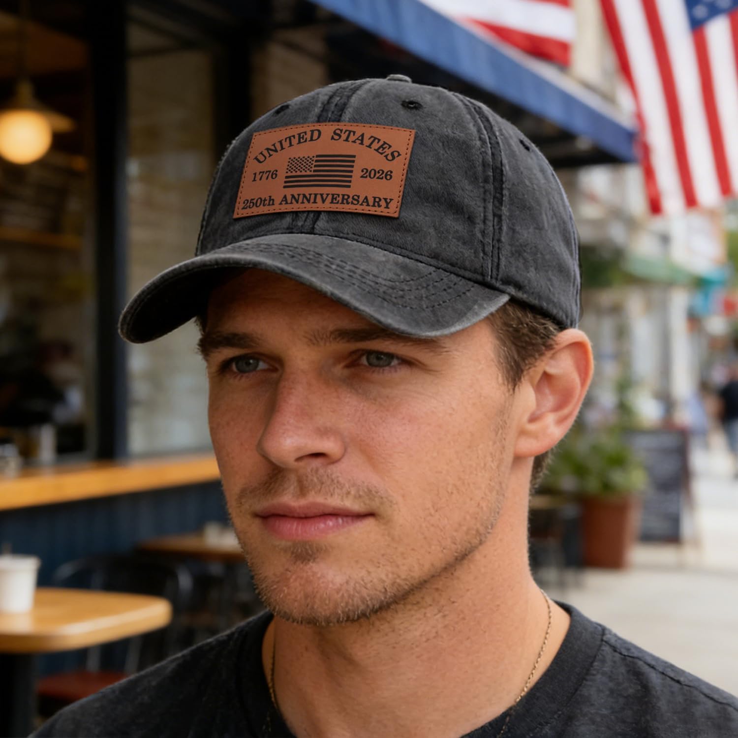 250 Anniversary USA Hat Baseball Cap for Men Women Leather Patch - Image 6