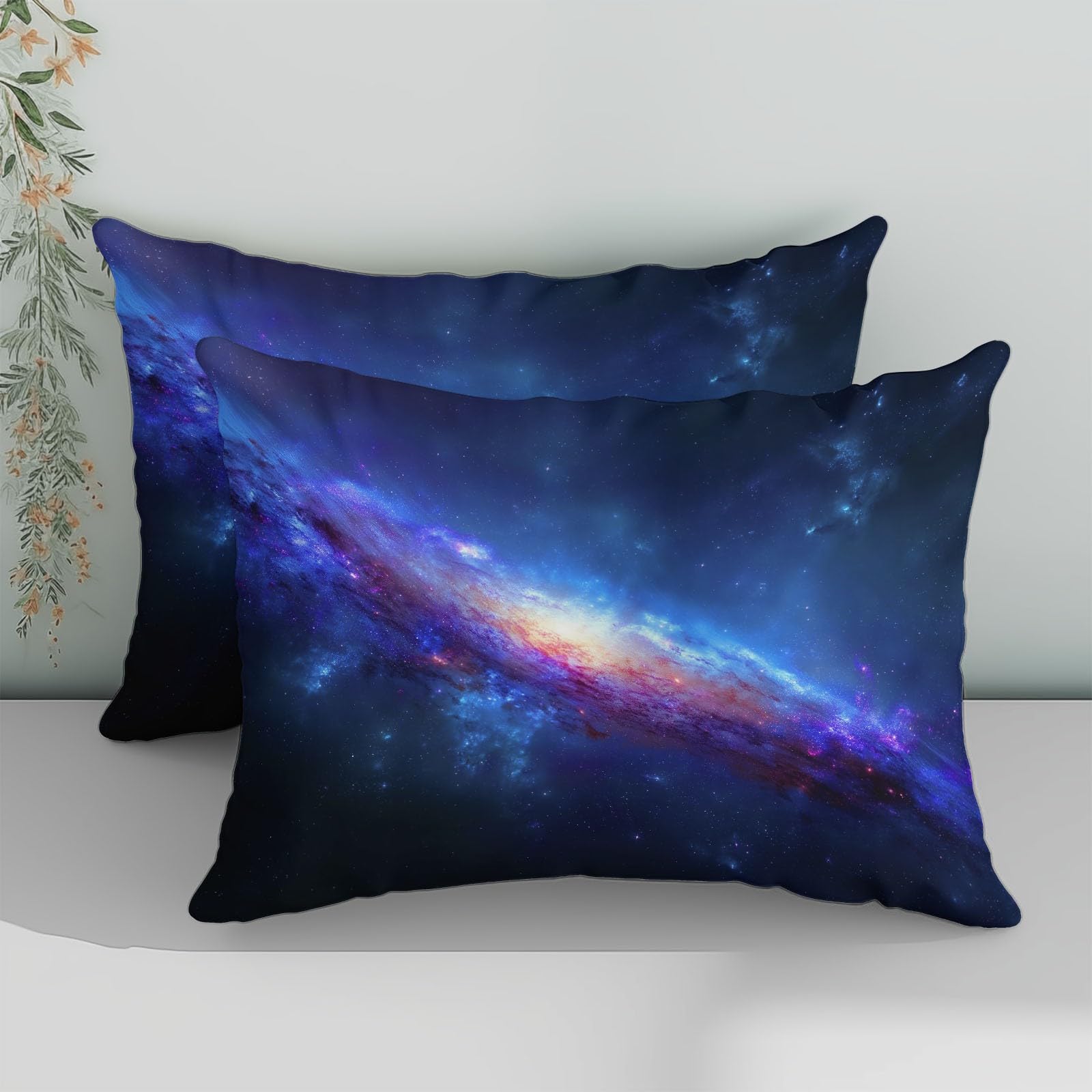3-częściowy zestaw pościeli 220 x 240 cm, oddzielny zestaw pościeli z mikrofibry, miękki i hipoalergiczny, w tym poszewka na poduszkę 50 x 80 cm, dla 2 osób, kolor niebieski fantasy galaktyka tekstura