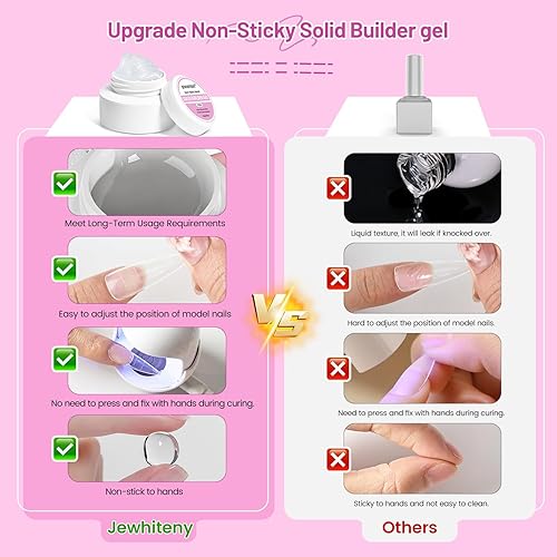 Miniatura 3 de JEWHITENY Gel constructor sólido transparente de gran capacidad de 1.59 oz gel de escultura 3D no pegajoso para extensión de uñas, tallado de uñas y