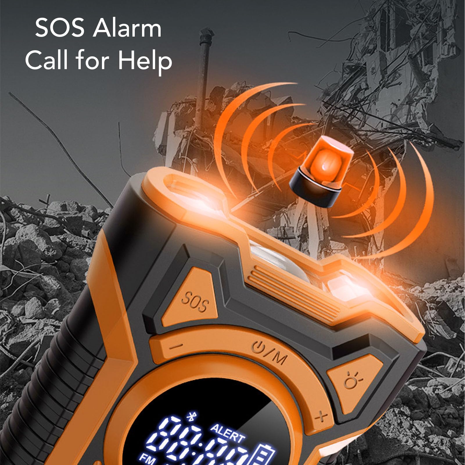 Radio de Emergencia 5000mAh Radio Meteorológica NOAA Am FM WB con Manivela Solar, Linterna LED SOS y Cargador de Teléfono, Radio Portátil a Prueba de Agua IPX5, Bluetooth 5.3 para