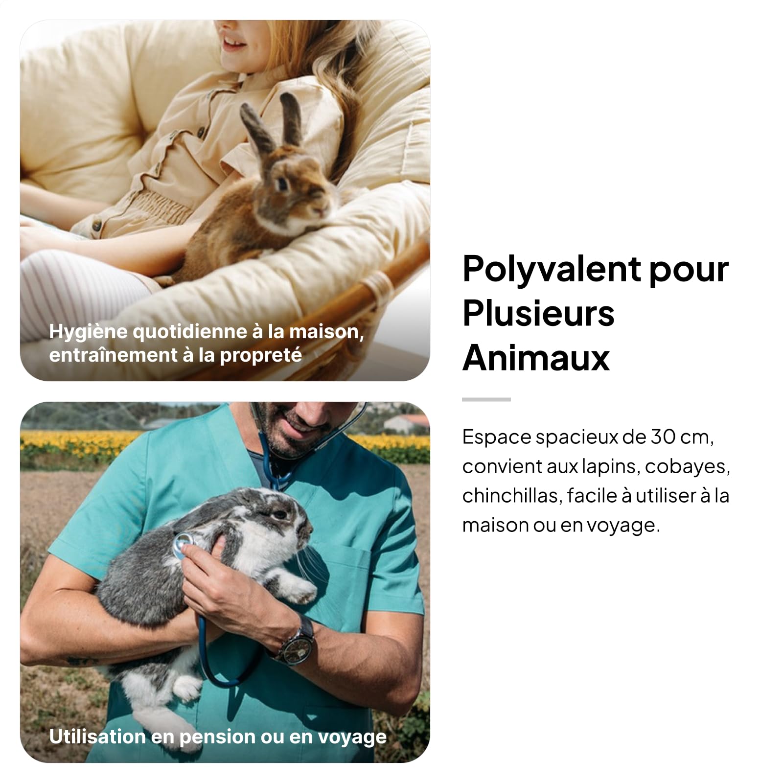 F Fityle Bac à litière pour Lapin Potty Trainer Tray Literie Box Cage WC Bunny Toilet Box Pet Pan pour Petits Animaux, Chinchilla, Furet, Chats d'intérieur, Brun