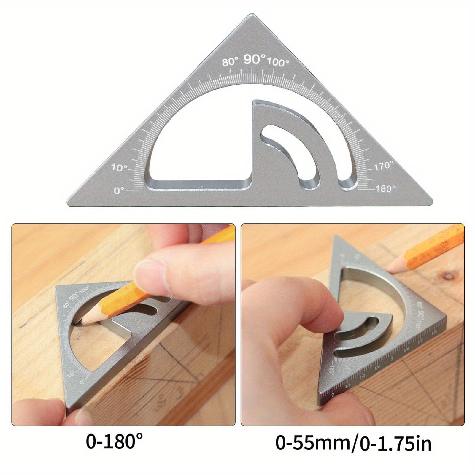 Righello di Misurazione Multiangolo 3D, Goniometro Regolabile in Lega di Alluminio per la Lavorazione del Legno, Strumento di Layout Preciso per Falegnami e Artigiani (#1)
