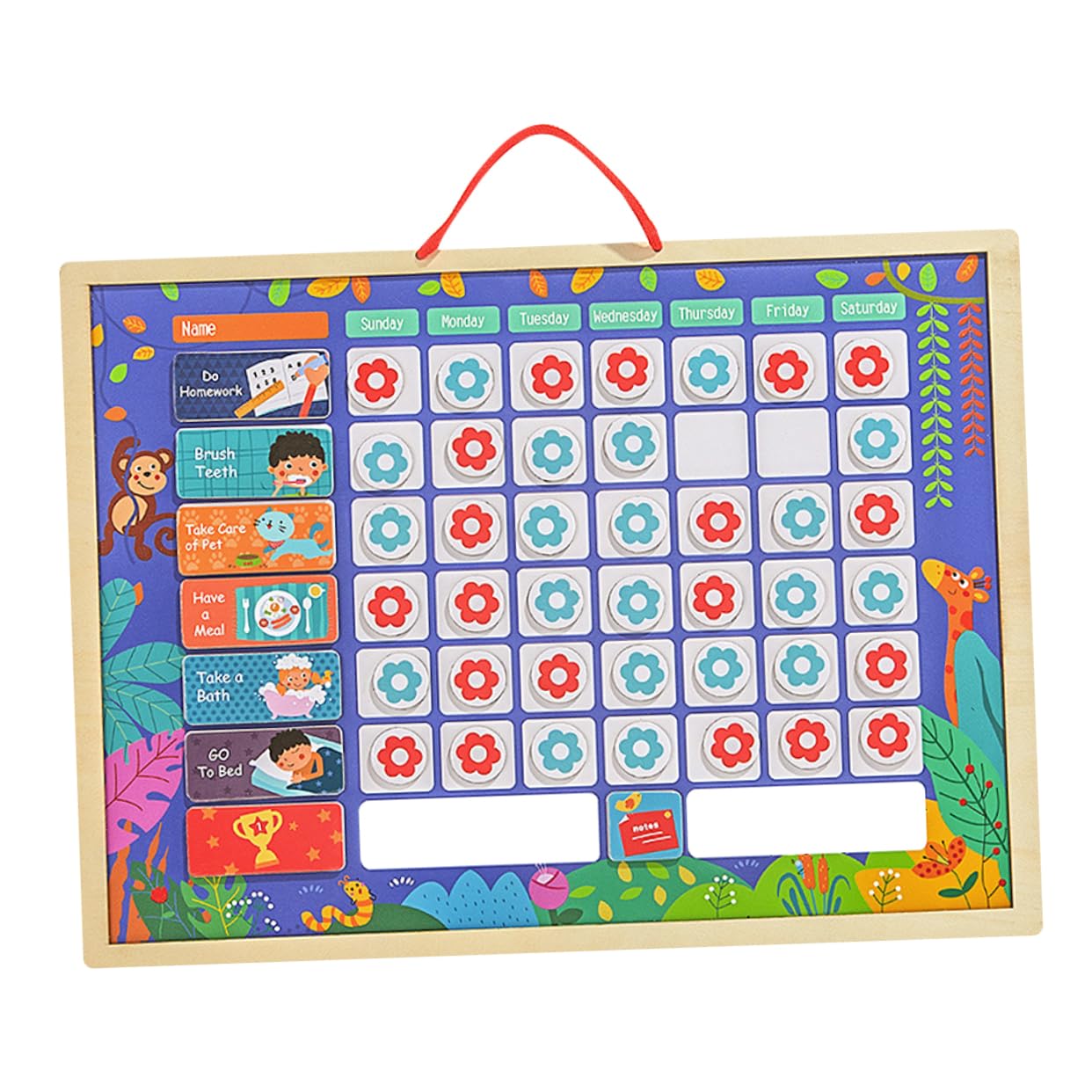 DOITOOL Tabla de Recompensas de Comportamiento para Niños Estándar | Tablero de Gráficos de Comportamiento, Mesa Colgante Reutilizable, Enseña Conceptos Organización
