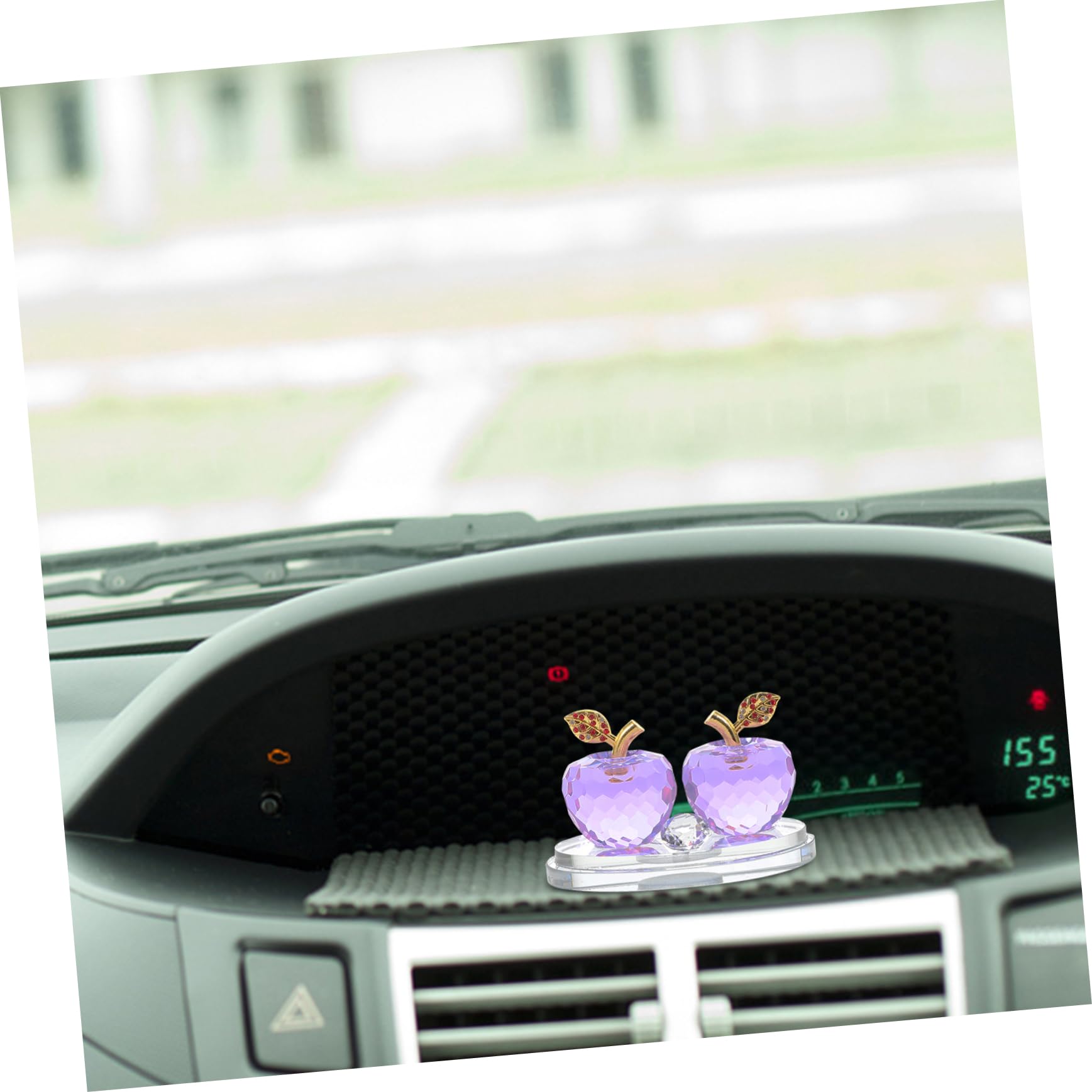 IMIKEYA Auto-armaturenbrett-dekoration aus Glas Apfelförmiger Aromatherapie-parfümbehälter Leerer Duftbehälter fürs Auto Innenraum-duftdiffusor Armaturenbrett-ornament für Verschiedene