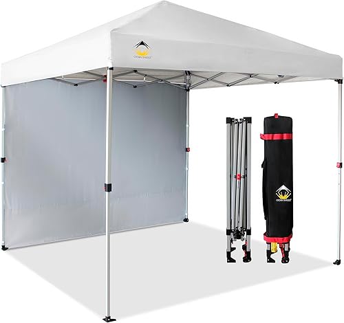 Miniatura 9 de CROWN SHADES - Toldo desplegable de 10 x 10 pies con 1 pared lateral, tienda de campaña de playa que se arma con solo presionar un botón, glorieta
