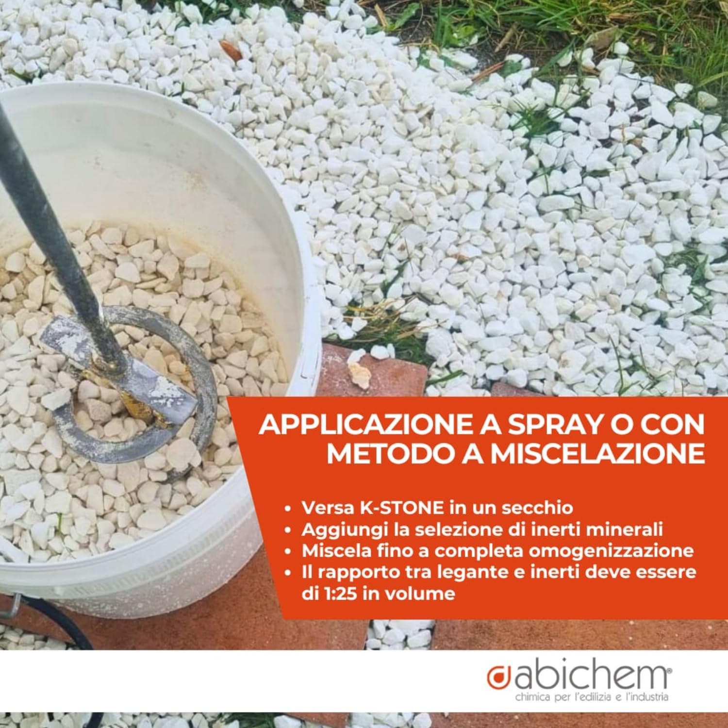 Legante per Ghiaia da Esterno da 5 Litri – Stabilizzatore che Incolla e Fissa Sassi Bianchi da Giardino, Ciottoli, Pietre, Corteccia per Pacciamatura – Resina Bianca Pronta all’Uso