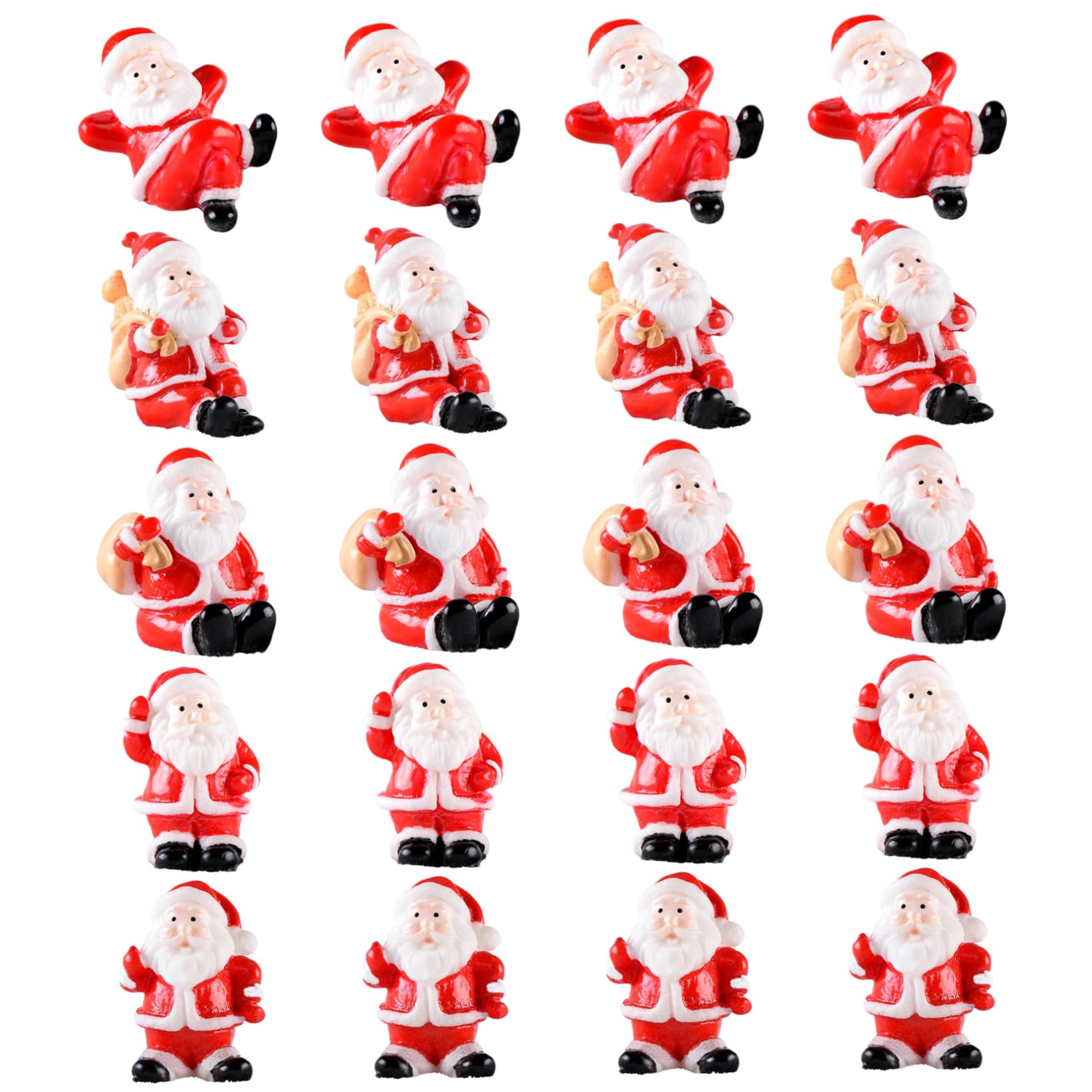 Figurines miniatures de Père Noël aux finitions délicates et ravissantes
