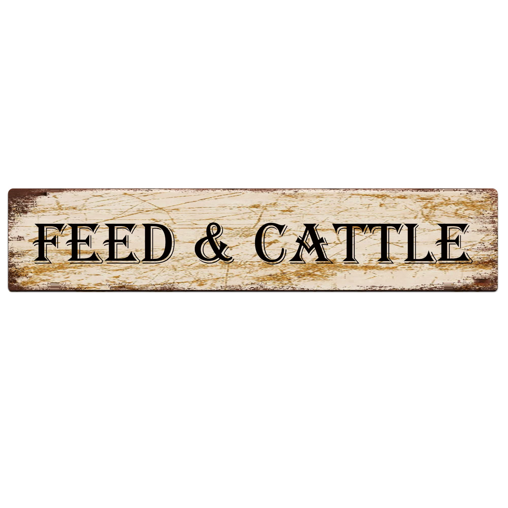 Feed & Cattle Retro Tin Signs Aluminum Metal Sign for Kitchen Home Garden Wall Bar Cafe Decor 4x16 Inch