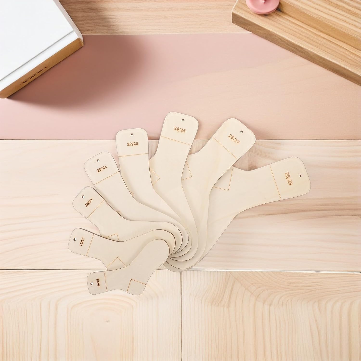 Wooden Sock Blockers for Knitting 16pcs Shape and Stretch