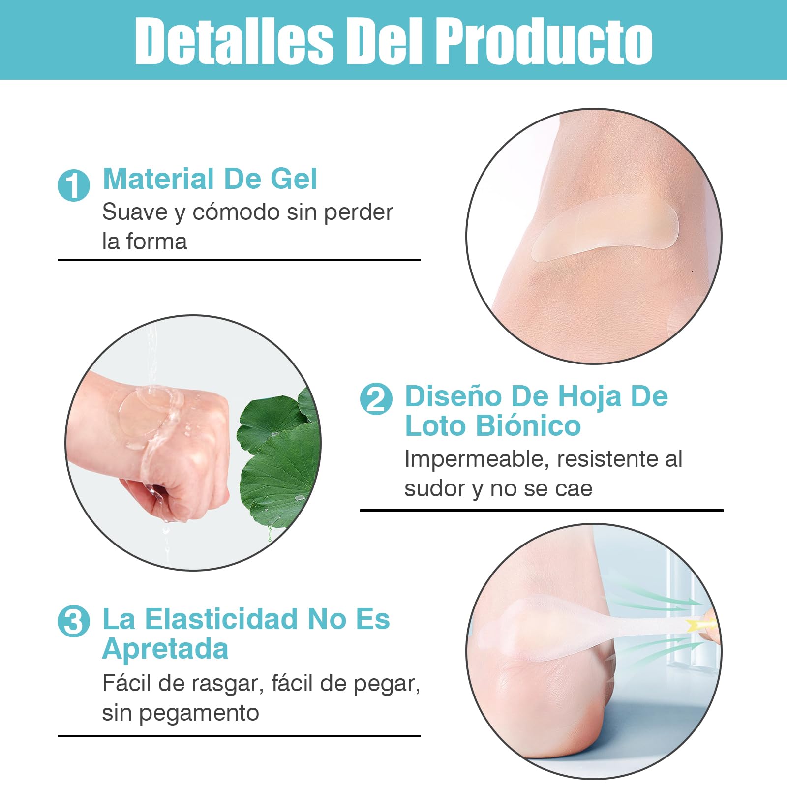 VEGCOO 22Pcs Vendas de Gel Blíster para Pies, Apósitos Para Ampollas, Invisible Hydrocolloid Gel Blister Bandages, Parches Prevención De Ampollas En Pies, Dedos y Talones