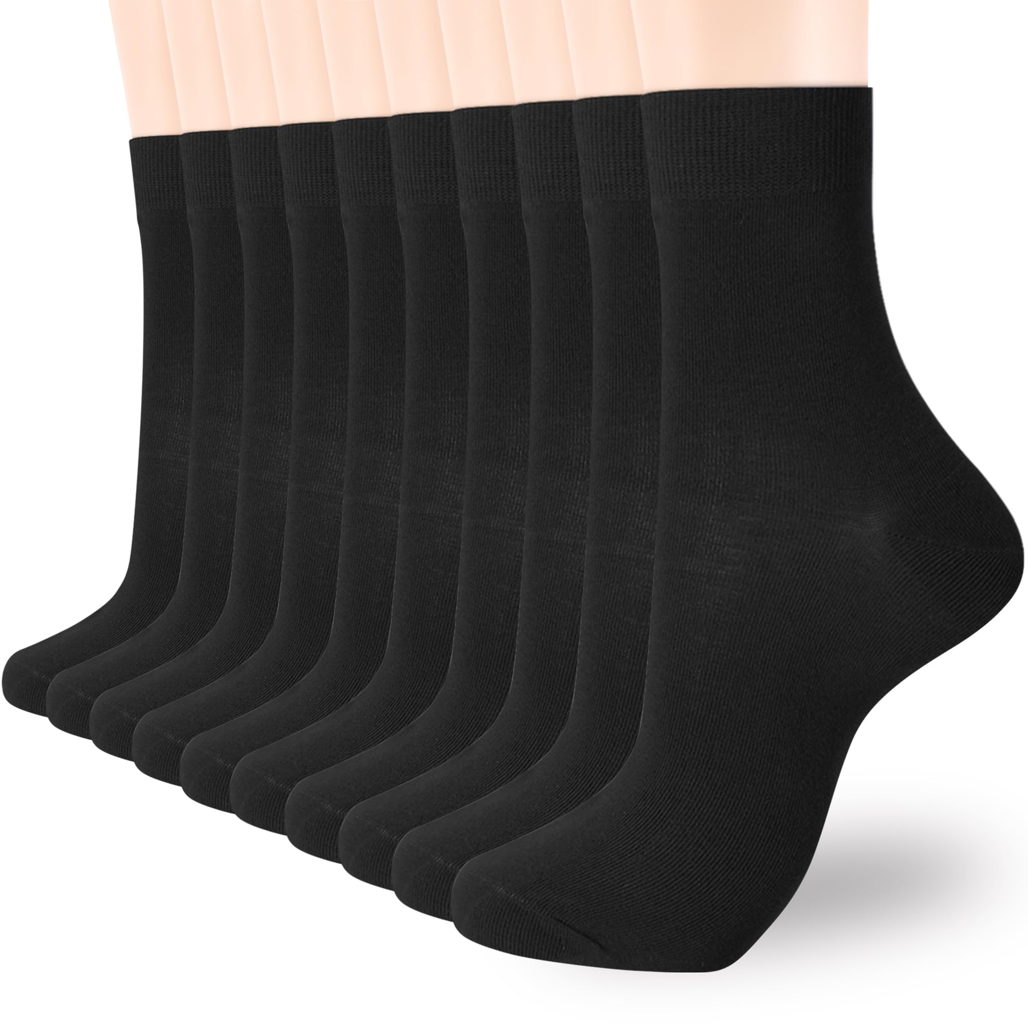 ATBITER Women Thin Cotton Crew Socks,Ankle Bootie Casual Dress Socks 6Pairs