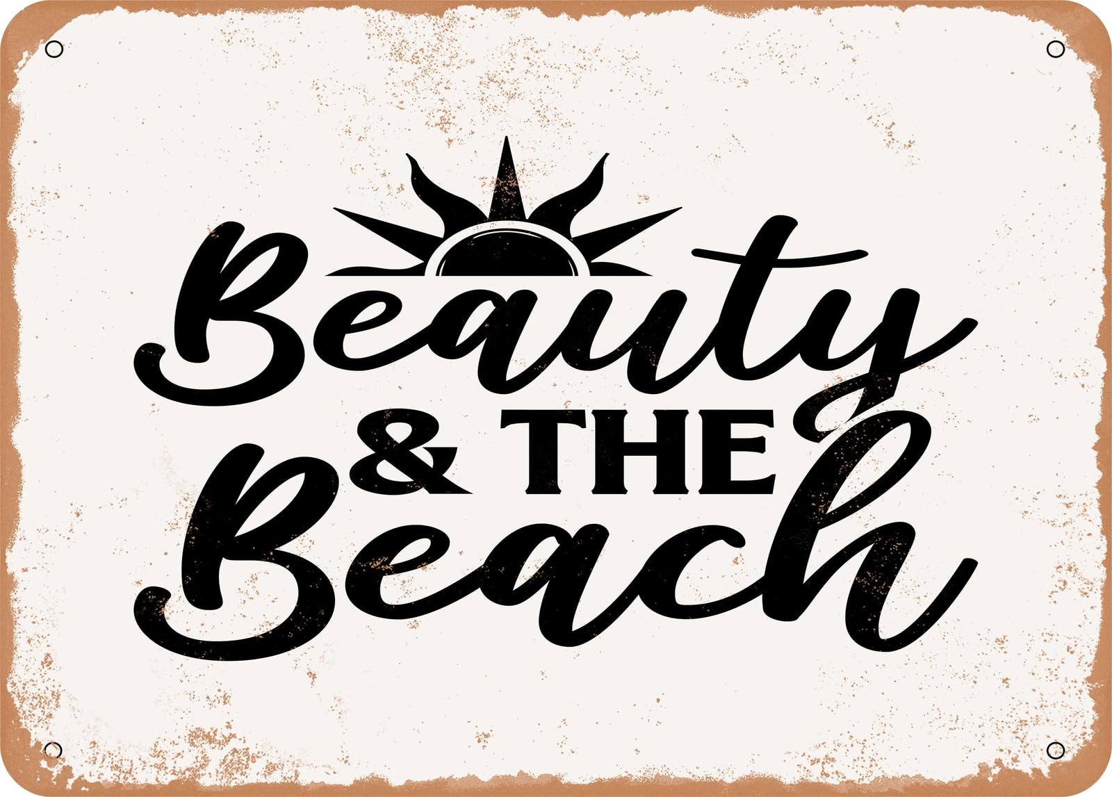 Miaomansenstore Metal Sign - Beauty And The Beach - 2 - Vintage Look Sign Home Decor