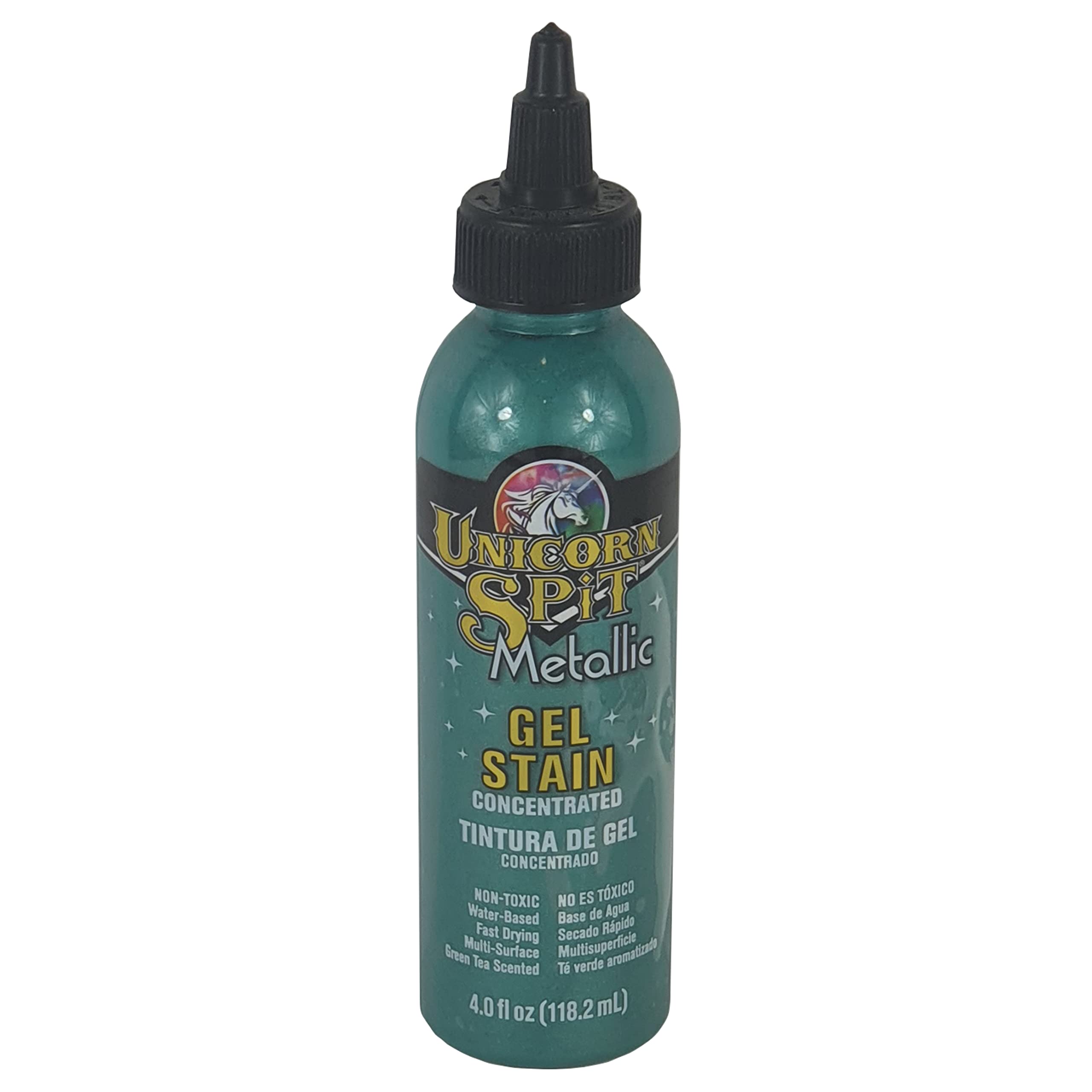 Unicorn SPiT Metallic Colour Paint Poseidon Concentrated High Pigment Waterbased Multi Surface Non-Toxic Gel Stain (Patina aqua)