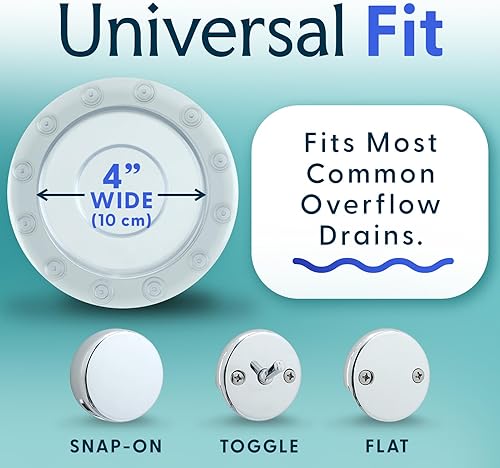 Vista 5 de SlipX Solutions Bottomless Bath - Cubierta de drenaje de desbordamiento para tina, añade pulgadas de agua a la tina para un baño más cálido