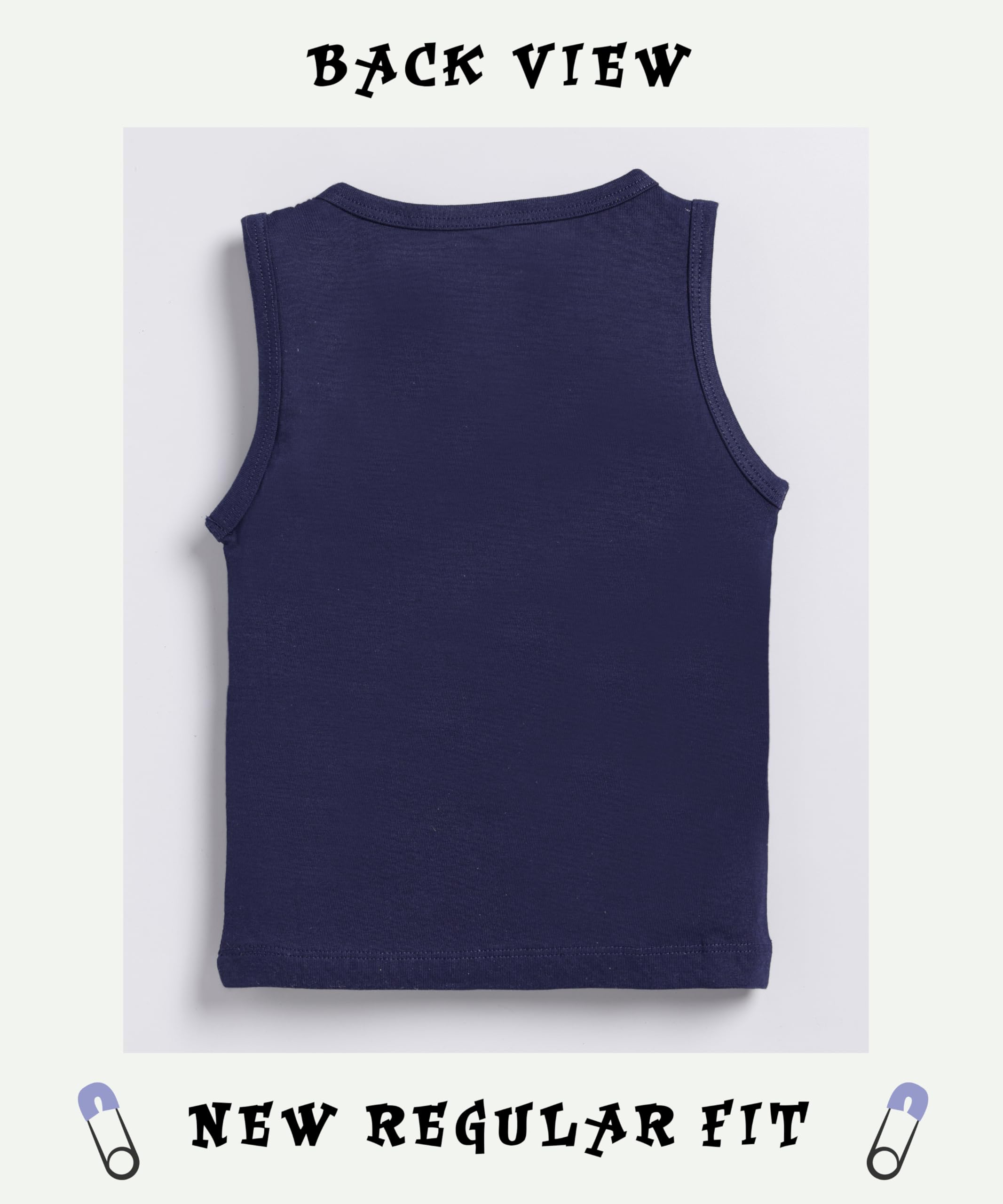 Awbabie Infant Boys' Sleeveless Top | 100% Cotton | Bio-Wash | 180 GSM Jersey | Soft & Gentle | Playful Graphic Print | Stylish & Comfortable | Naval Academy | 6-9M - Image 4 thumbnail