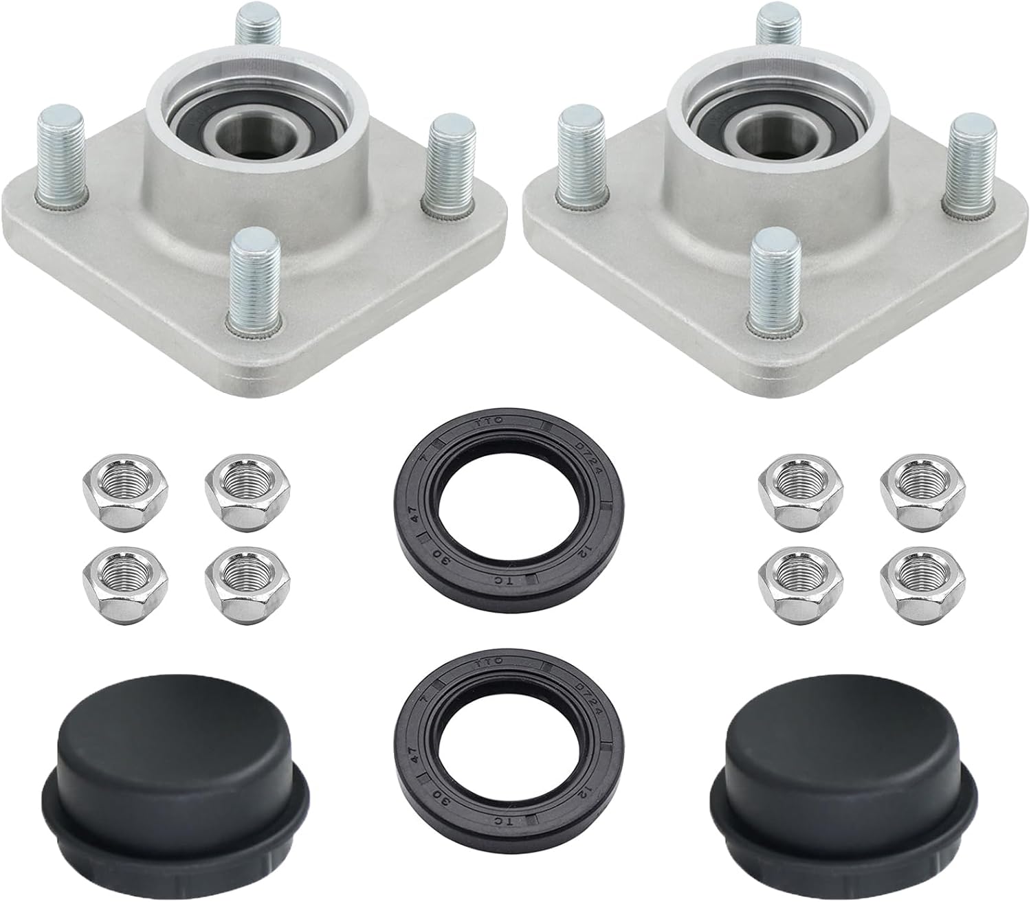Golf Cart Front Wheel Hub Assembly for Yamaha G2/G8/G9/G14/G16/G19/G22/G29 Drive, Replace OEM#JG5-WF511-10-00,JG5-WF511-00