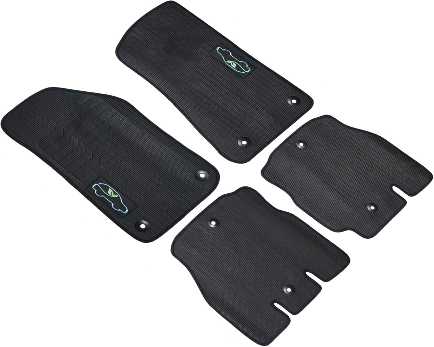 ecoMats All Weather Floor Mats for 2018 to 2026 Jeep Wrangler JL 4-Door Models, Anti-Slip and Safety Locks, Front and Rear, Odorless (Not for JK/PHEV/2-Door/4xE)