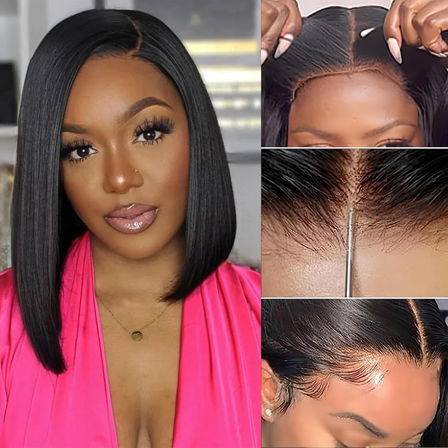 Wear and Go Glueless Wig Bob Wig Human Hair,5X5 Hd Lace