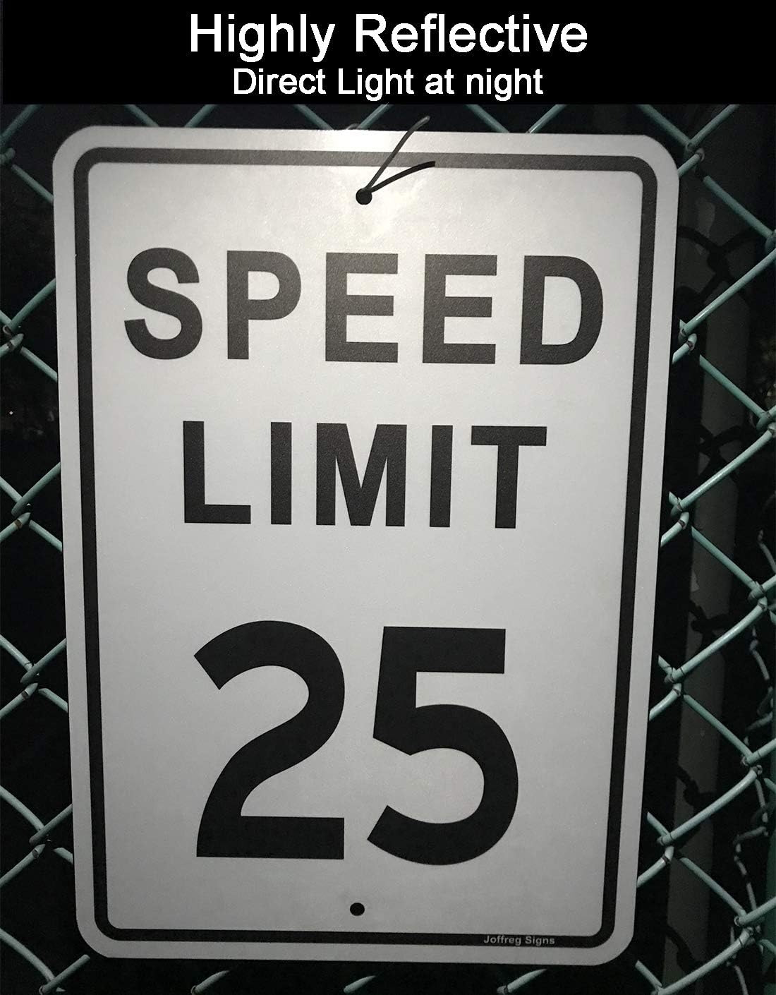 Joffreg Speed Limit 25 MPH Sign,17 x12 Inches,Reflective Aluminum,2 Pack