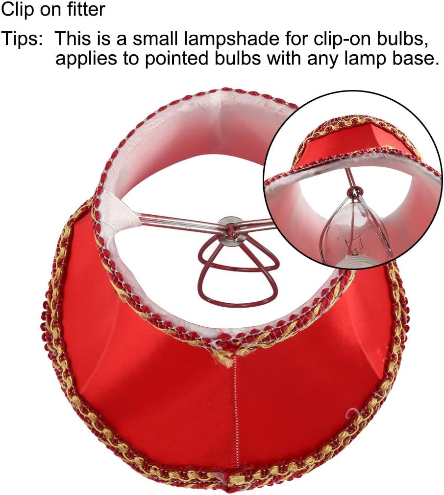 uxcell® Chandelier Wall Ceiling Clip on Lamp Shades Light Cover 3x5.3x4.7 Inch, Set of 6 Red