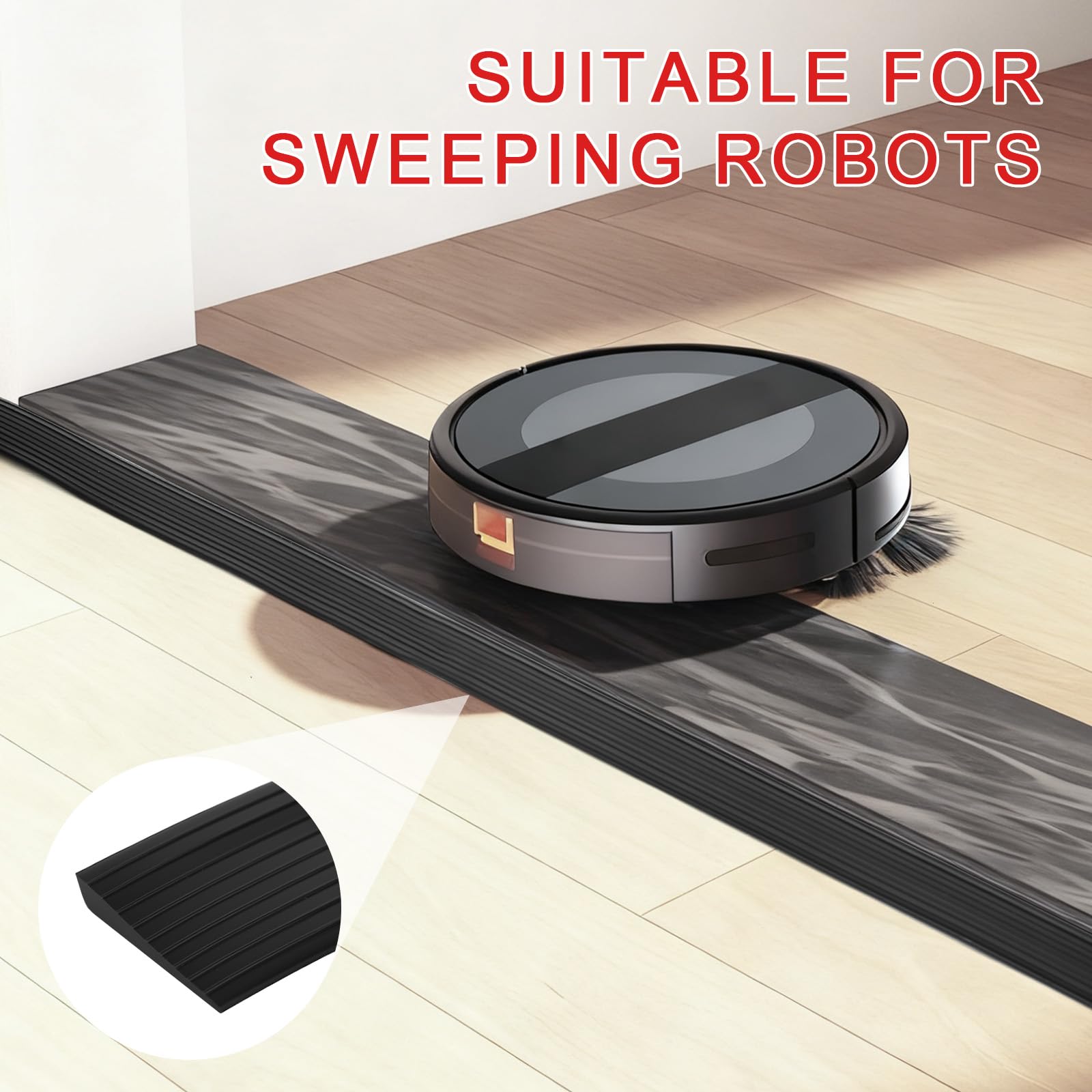 Türschwellenrampe, 100x5x1cm Schwellenrampe Selbstklebende PVC Rollstuhlrampe Türschwelle für Rollstuhl Kehrroboter Scooter Türöffnungen Kinderwagen Garage