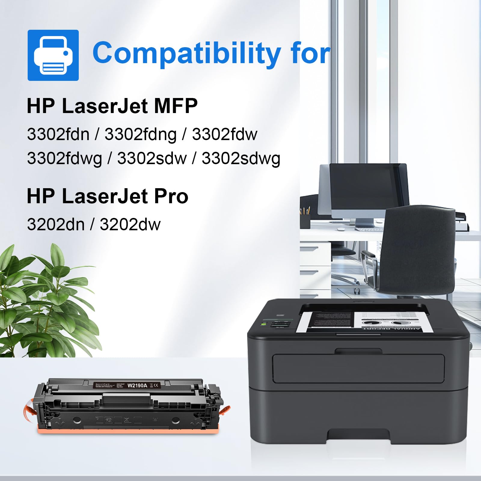 Cartuchos De Tóner Negro 219A (Con Chip) - Paquete De 2, Compatibles Con HP Color LaserJet Pro MFP 3302/3202