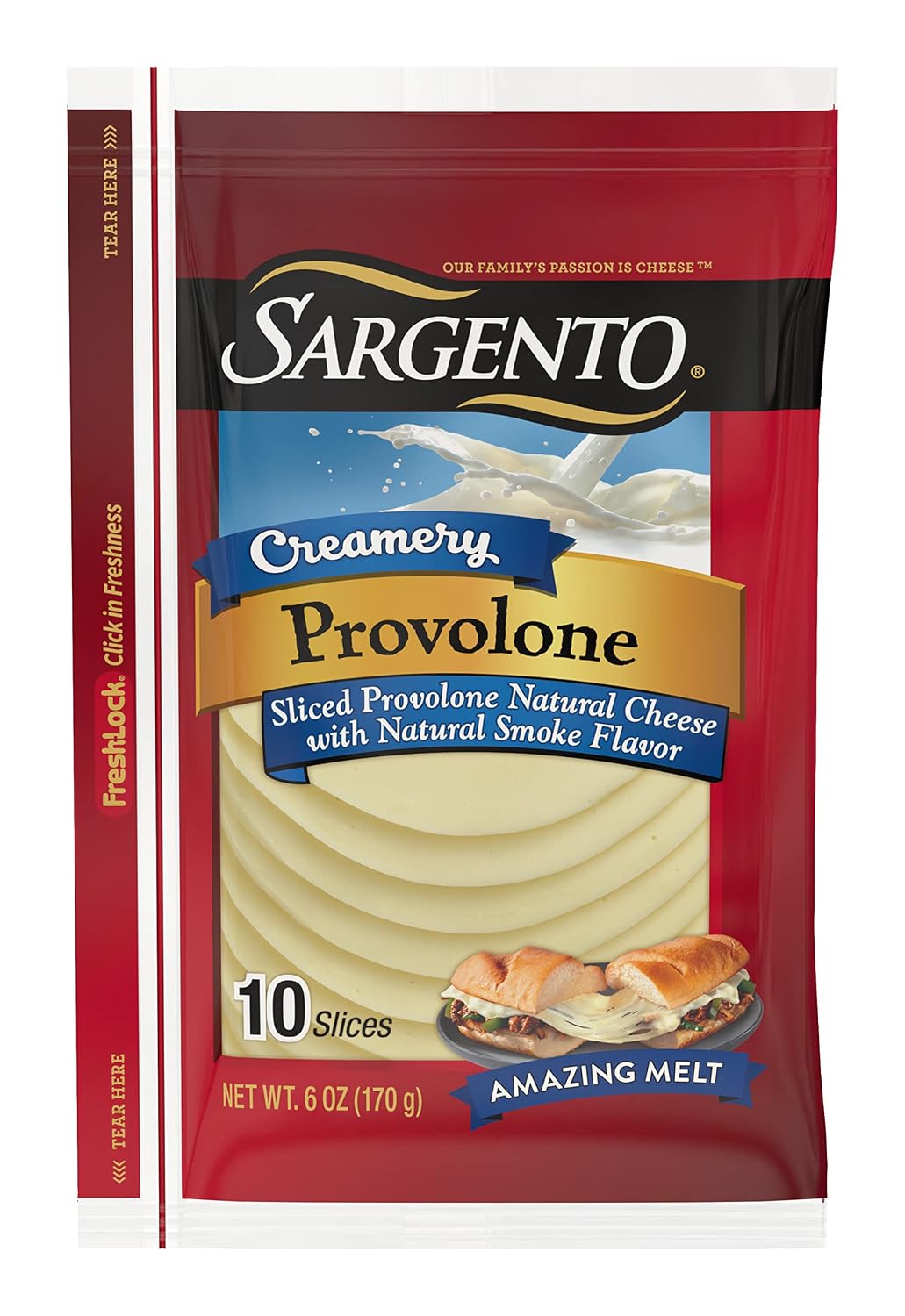 Sargento Creamery Sliced Provolone Natural Cheese, 10 slices