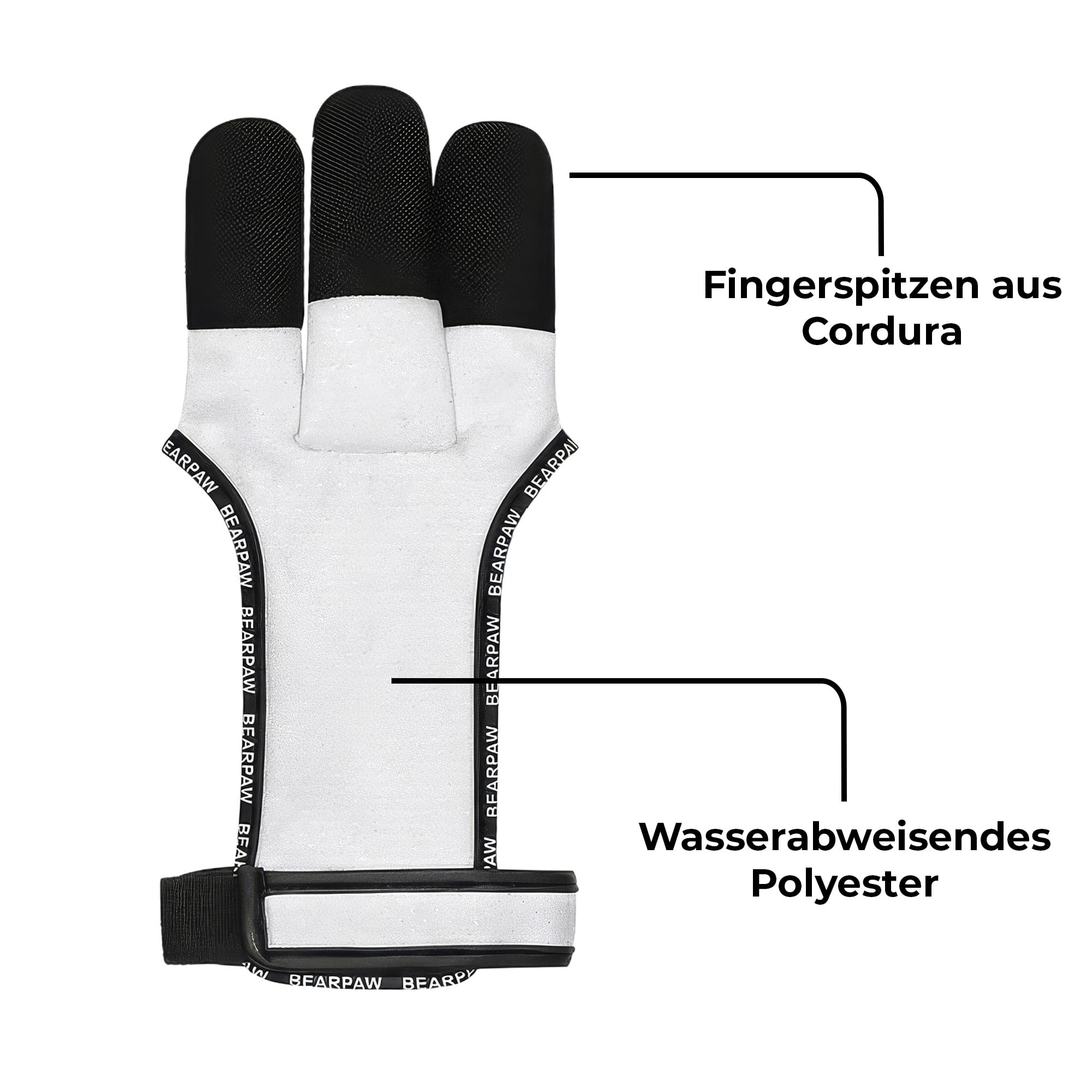 BEARPAW PRODUCTS Gant de tir Dynamic en cuir confort évacuation précise Protection des doigts pour arc long courbe Entraînement traditionnel