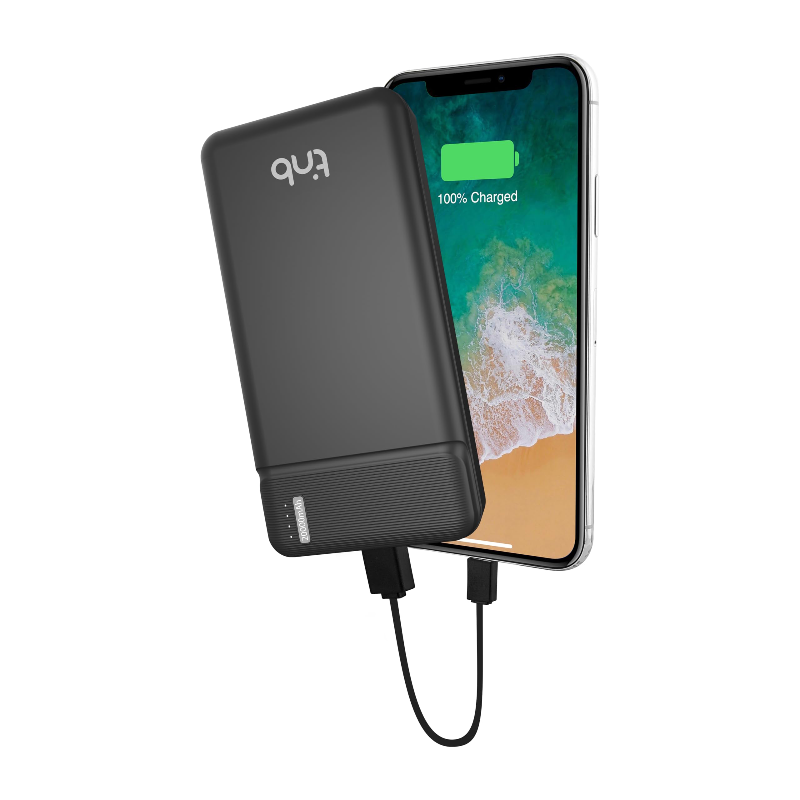 T'nB - Bateria zapasowa 2 USB 20 000 mAh 10W - Czarny