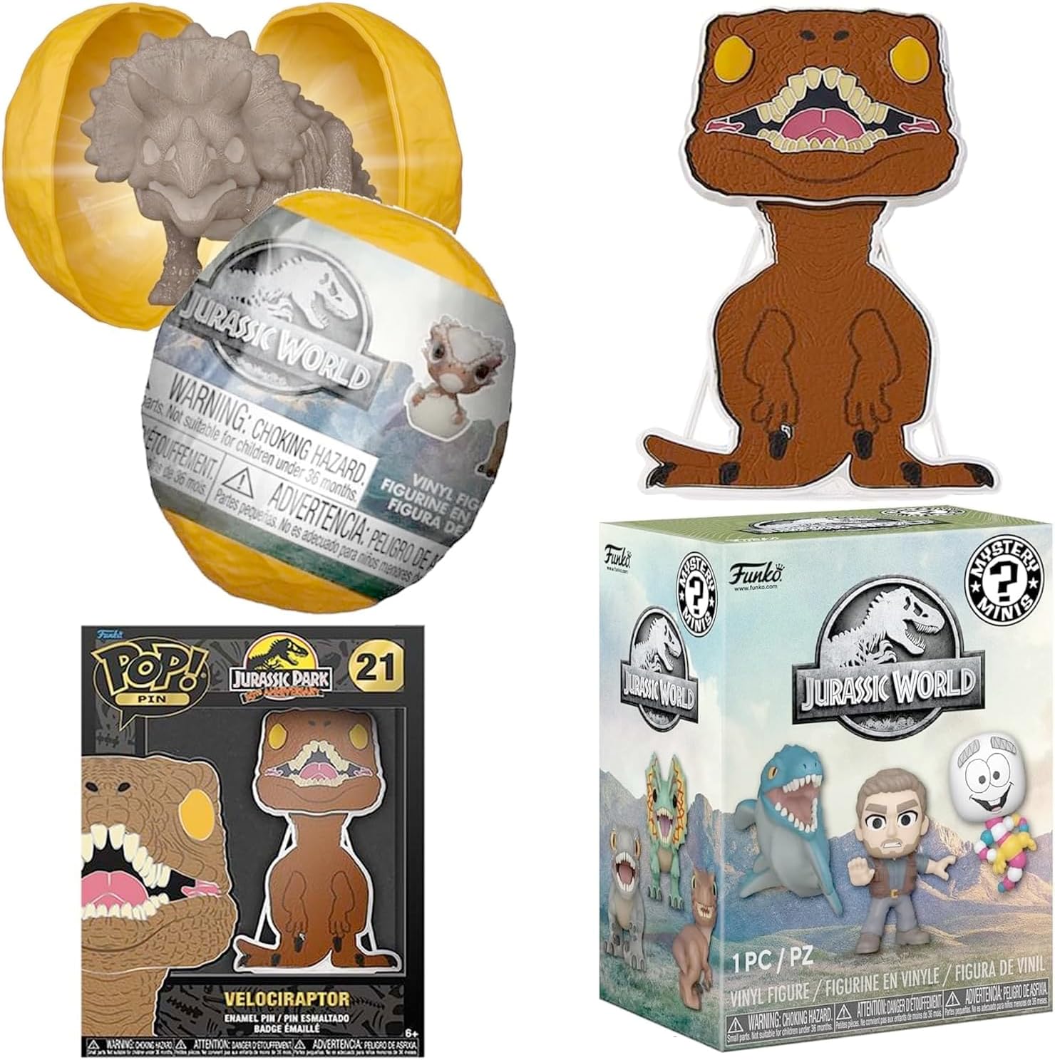 Hunt Jurassic World Dinosaur Figure Velociraptor Pop! Display Jungle Creature Movies with Amber Hatchlings mini Dino + Minis Blind Box Hunt Items