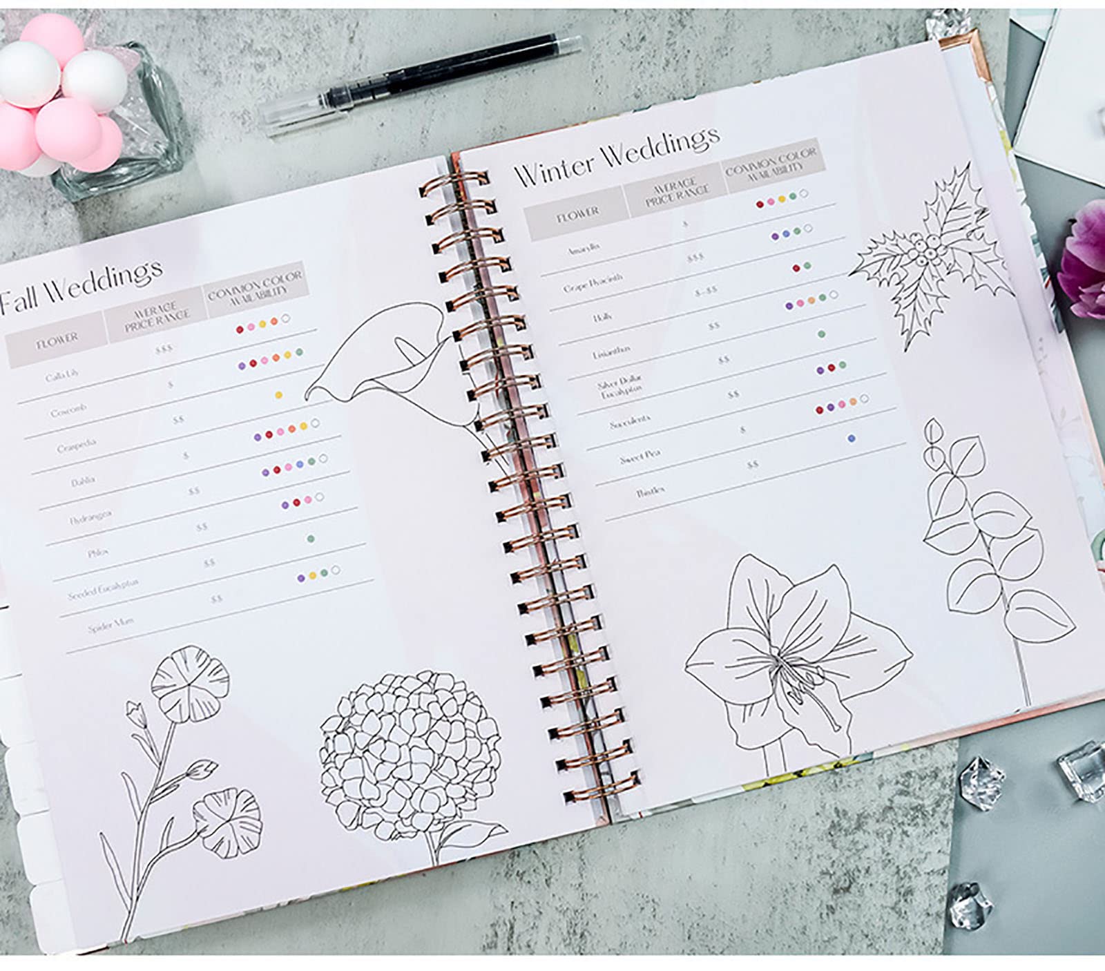 Planificador y Organizador de Bodas Cuaderno de Espiral Diario Gobernado para Posible Pareja como Regalo de Compromiso con Pegatinas,Blue,A4(280 * 210mm)