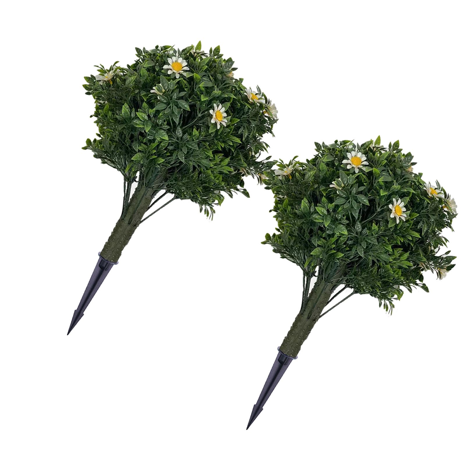 Yctze Sztuczne Drzewa Topiary z Kolcami Naziemnymi 2 szt. 19,69 Cala Sztuczne Drzewa Topiary z Małymi Kolcami Chryzantemy Krzewy Rośliny Ogród Yard Weranda Krzewy