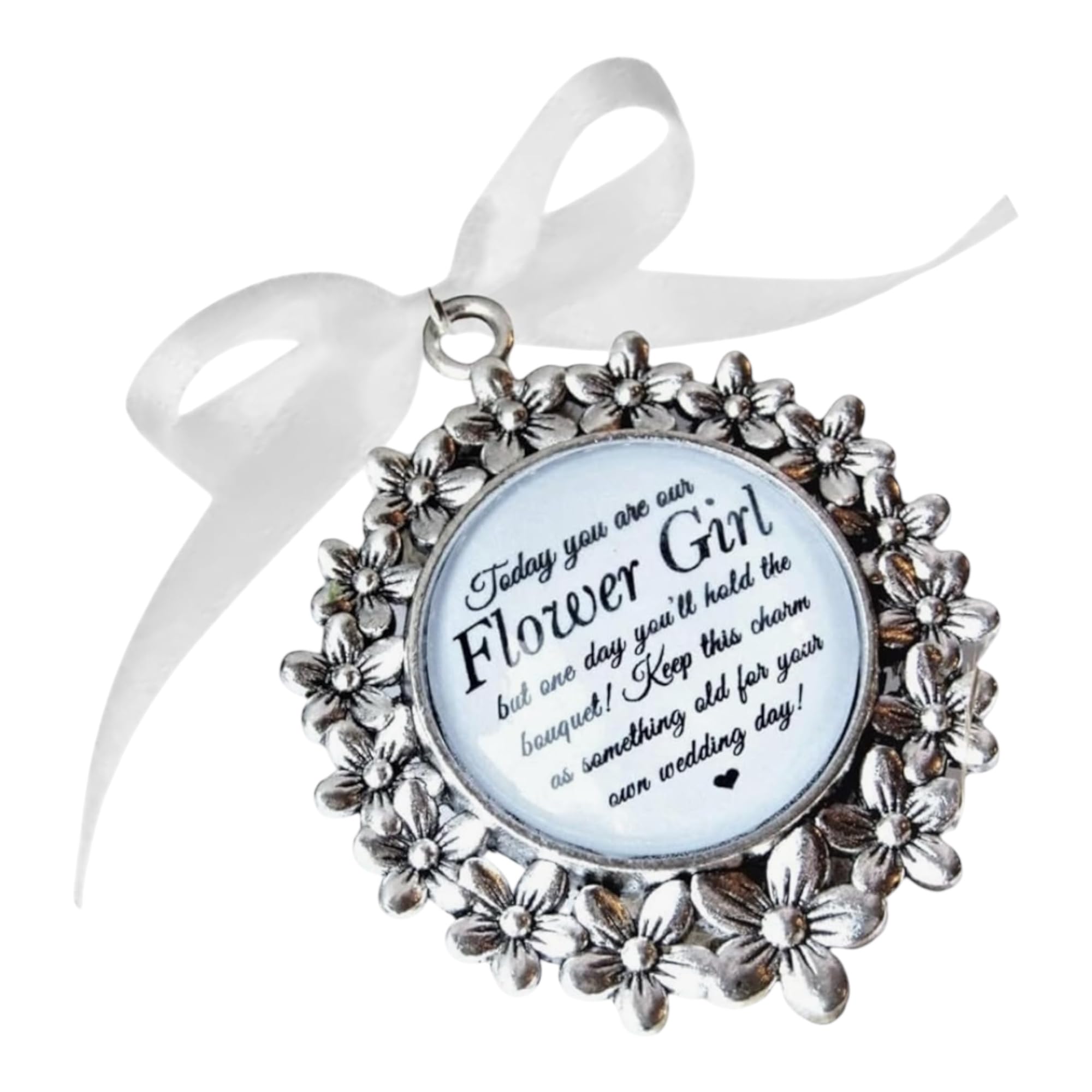 Rockshore Accessoires Flower Girl Bridesmaid or Maid Of Honour Bouquet Charm Something Old Quote Non Personalised Memory Keepsake Wedding Gift (Flower Girl) — image 1
