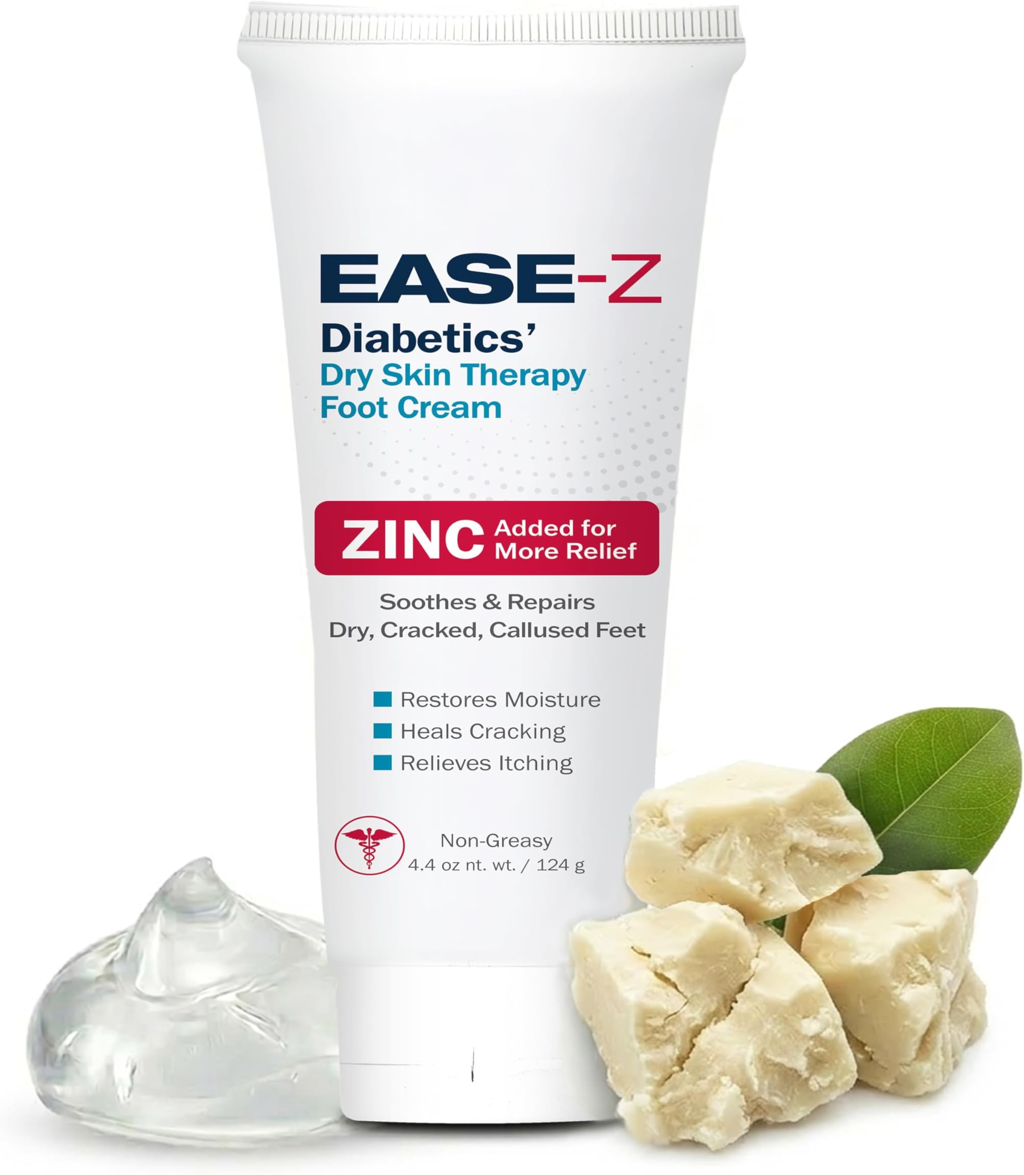 Diabetic Foot Cream for Dry, Itchy, Cracked Feet. ZINC and Shea butter repairs calluses skin, Soothes Pain and Burn. Long Lasting. 125g