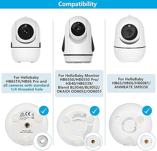 Miniatura 2 de Soporte ajustable para monitor de bebé HelloBaby HB65HB40HB6550HB66HB6339HB6550 Pro, ANMEATE SM935E, soporte de pared universal para monitor de bebé