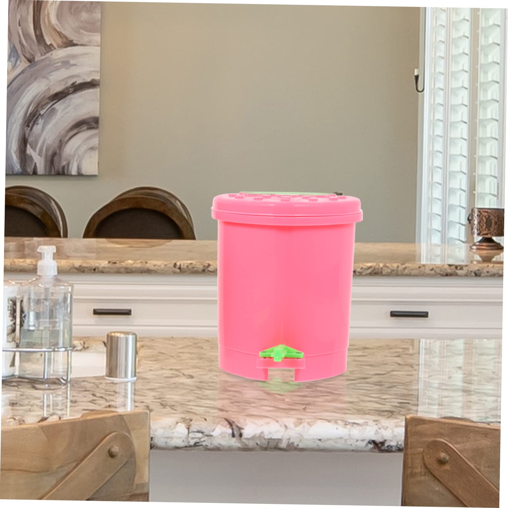 DIYEAH Office Tabletop Trash Can Love Desktop Trash Can Set Dual Compartment Easy to Clean