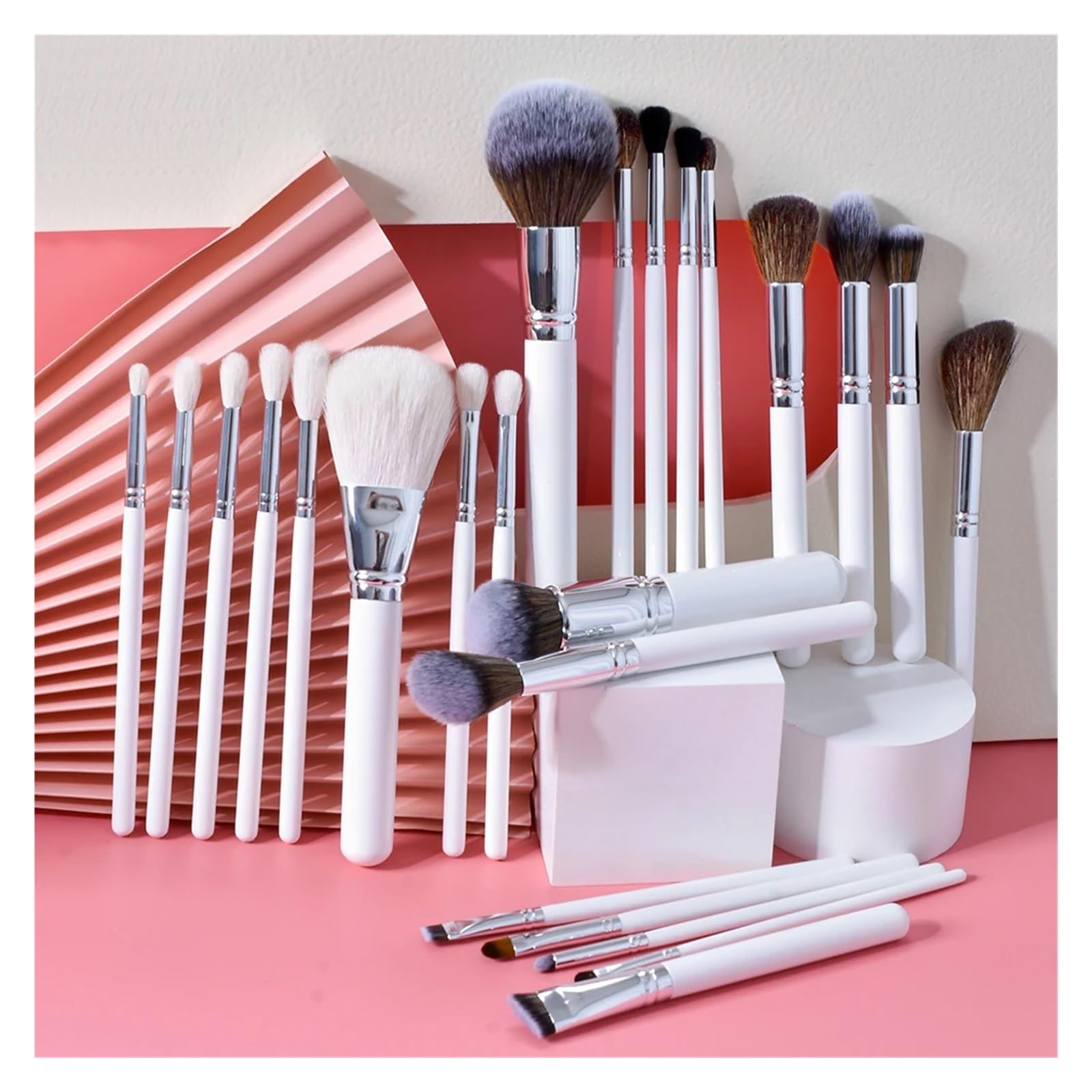 12/16/26 pezzi Set di pennelli for il trucco con manico in legno Fondotinta Fard Correttore Ombretto Sopracciglia Pennello for cipria Strumenti for il trucco di bellezza(26 pcs)