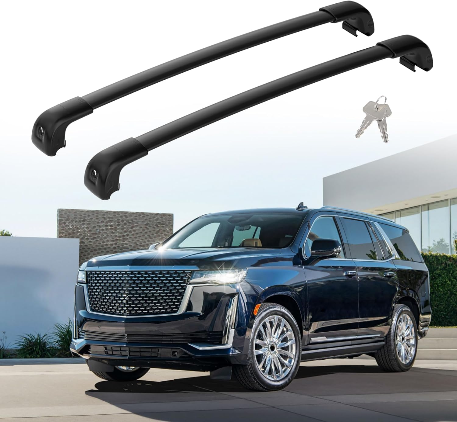 FLYCLE Roof Rack Cross Bars Fit for 2021 2022 2023 2024 Tahoe Suburban Yukon & Yukon XL, Escalade ESV, Crossbars Cargo Racks Rooftop Luggage Canoe Kayak FLYCLE Roof Rack Cross Bars Fit for 2021 2022 2023 2024 Tahoe Suburban Yukon & Yukon XL, Escalade ESV, Crossbars Cargo Racks Rooftop Luggage Canoe Kayak