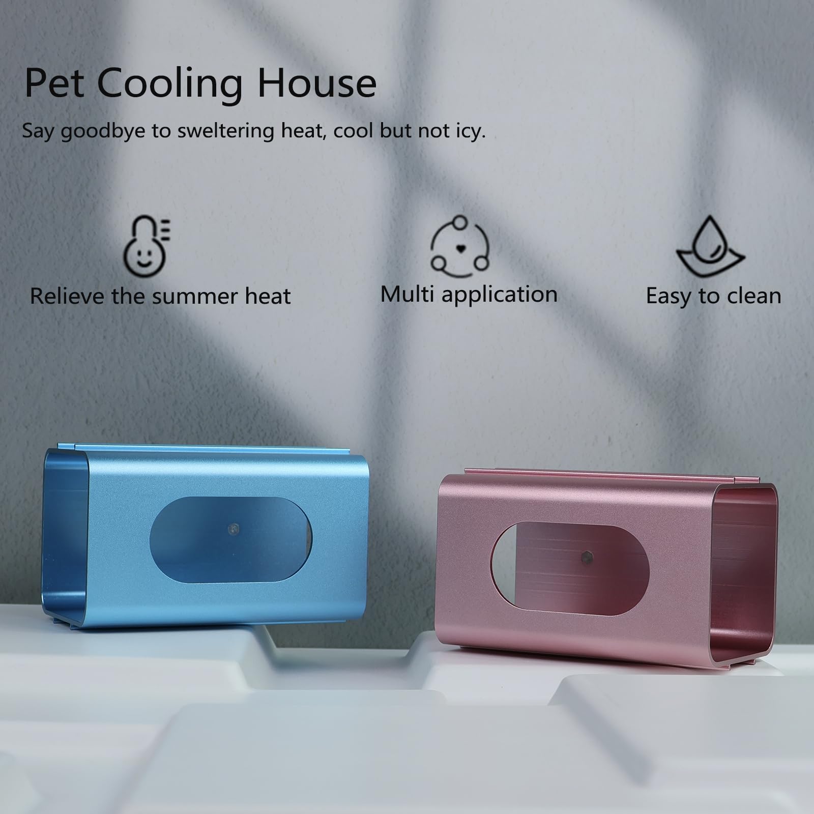 Jouets Tunnel rafraîchissant pour Hamsters, Maison rafraîchissante pour Hamsters, cachette Suspendue en Aluminium pour Hamsters Nains, Hamsters syriens, Geckos léopards (Rose, 12x7x7cm)