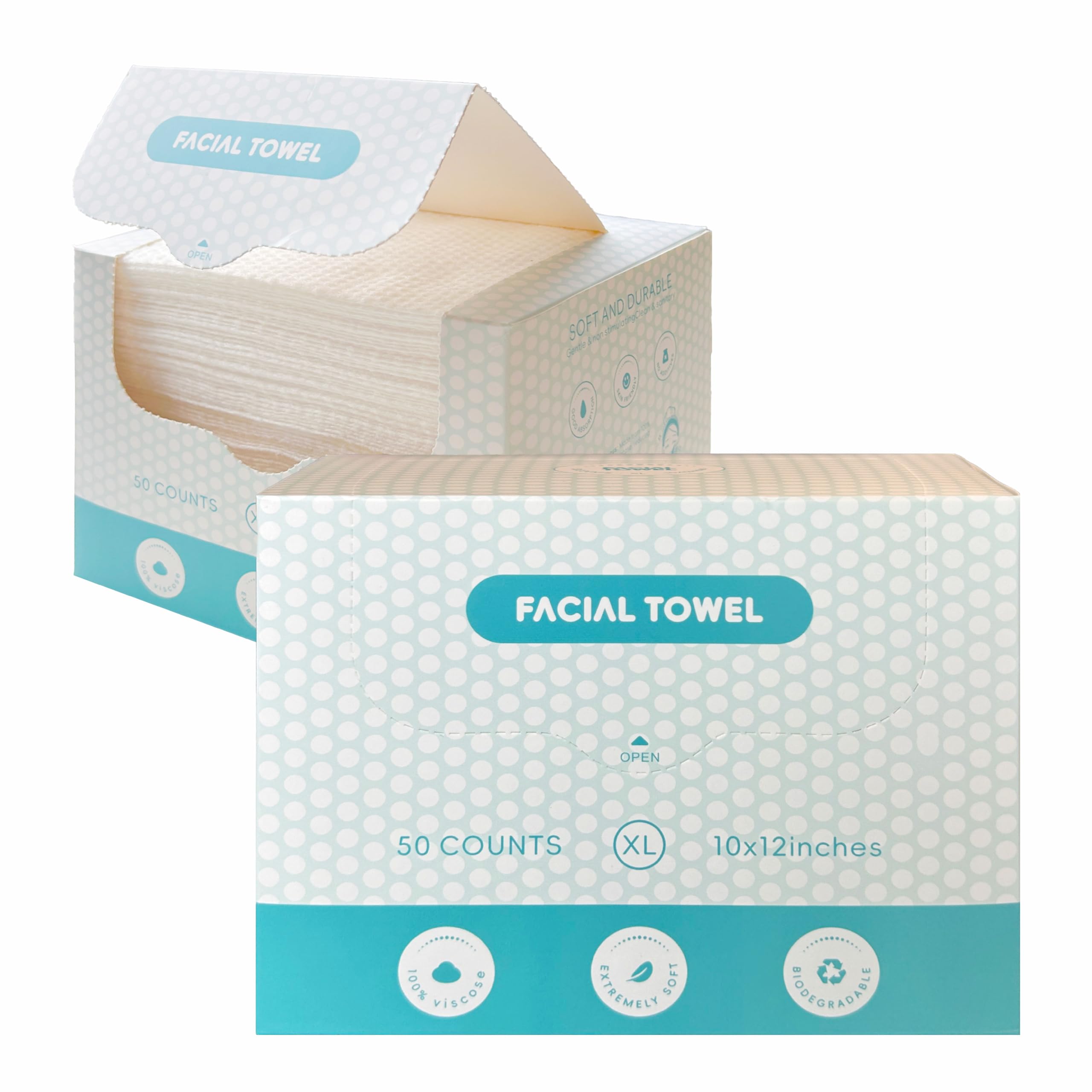 Jebblas Disposable Face Towels, Dry Wipes Facial Cleansing Washcloth